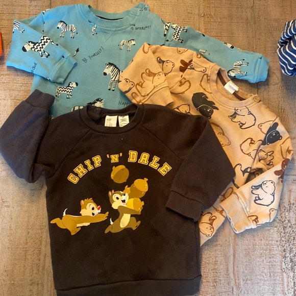 🐻🦓🐿️H&M bundle boys pullover sweaters size 12-18 months - Picture 1 of 9